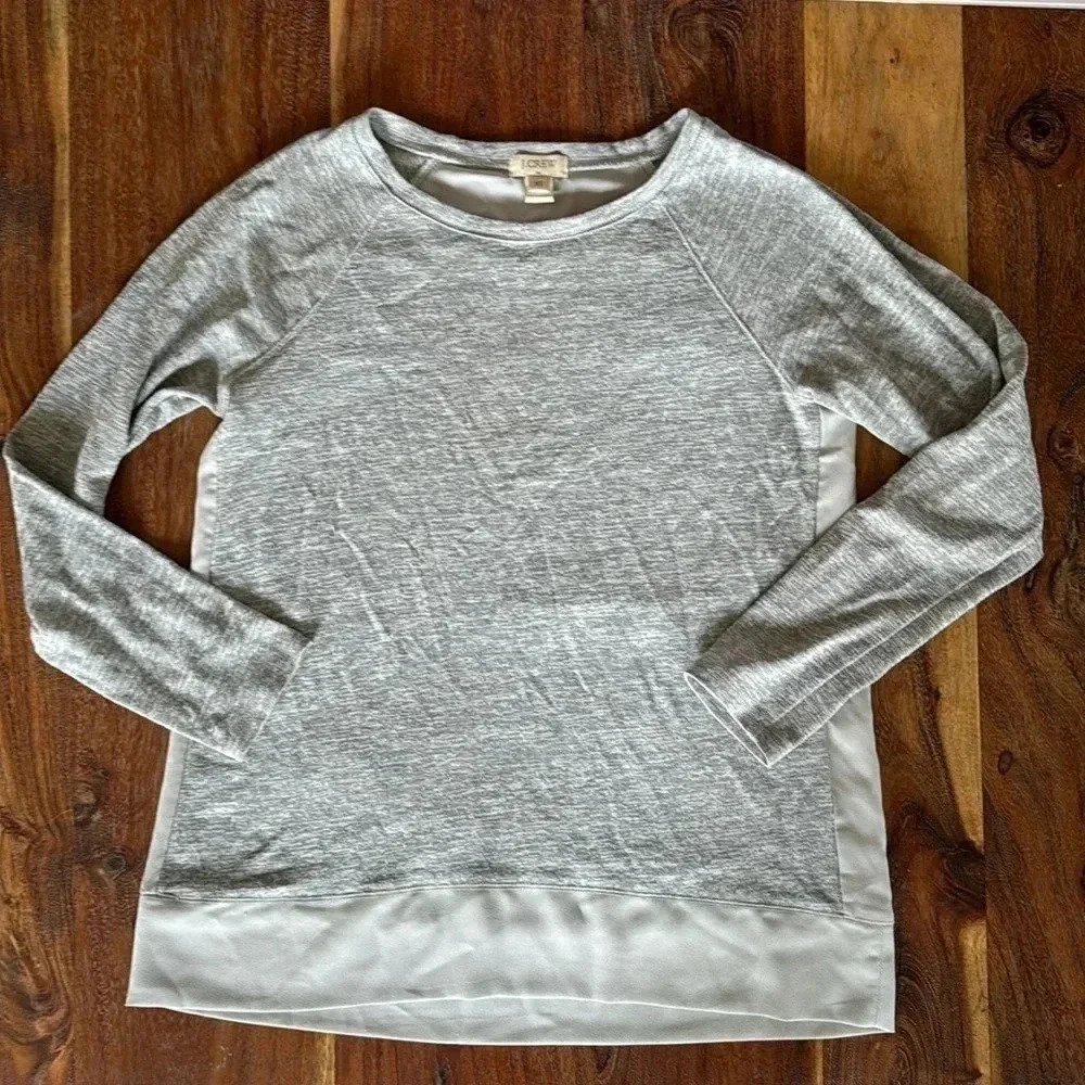J Crew Grey Long Sleeve Top XS